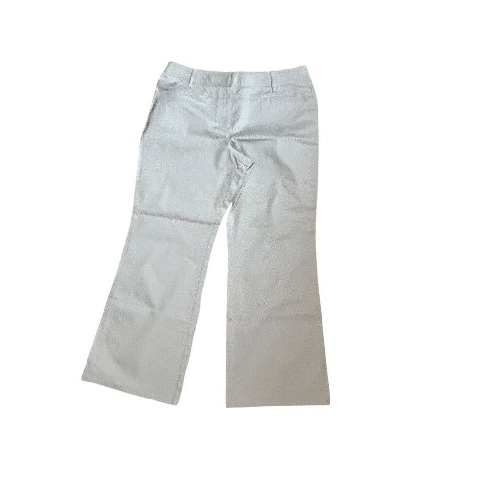 Ann Taylor Loft Stretch Straight-Leg Pants 14P Beige Casual 1861